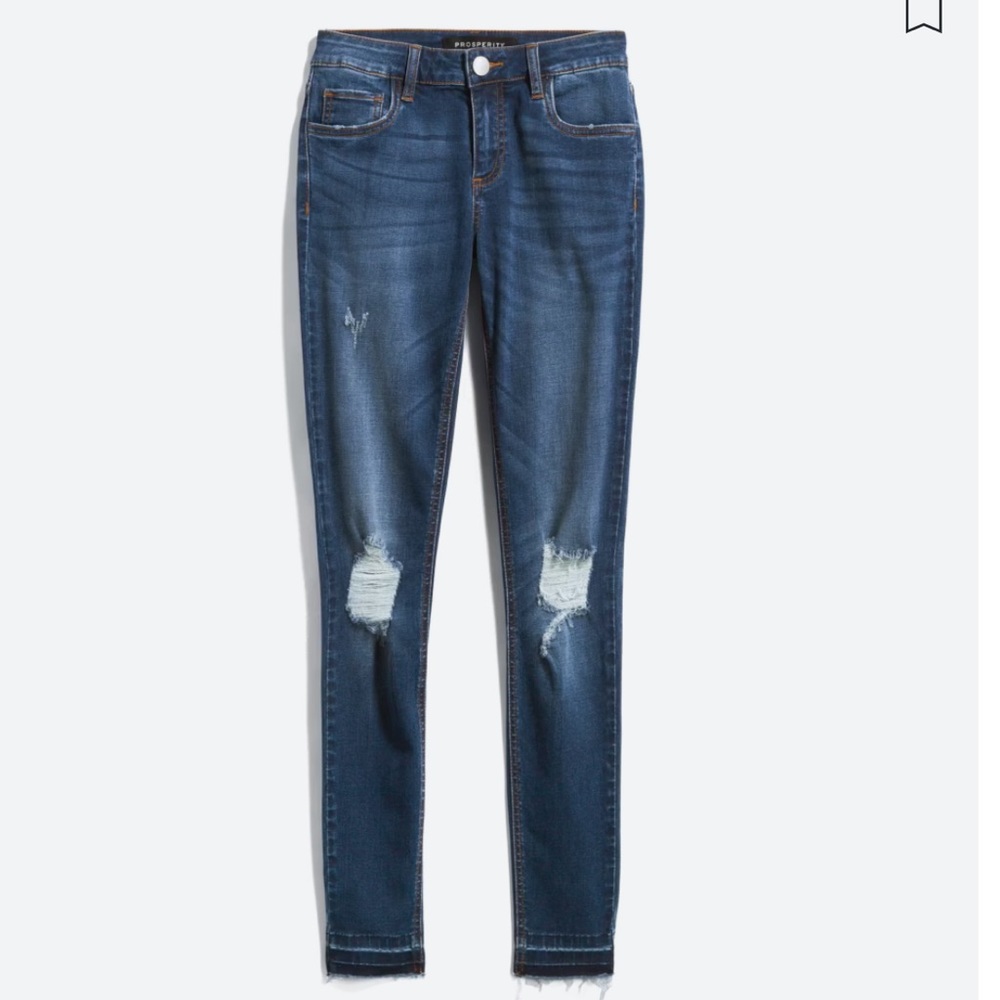 Prosperity- Lena Skinny Distressed Released Hem Jean, size 31P